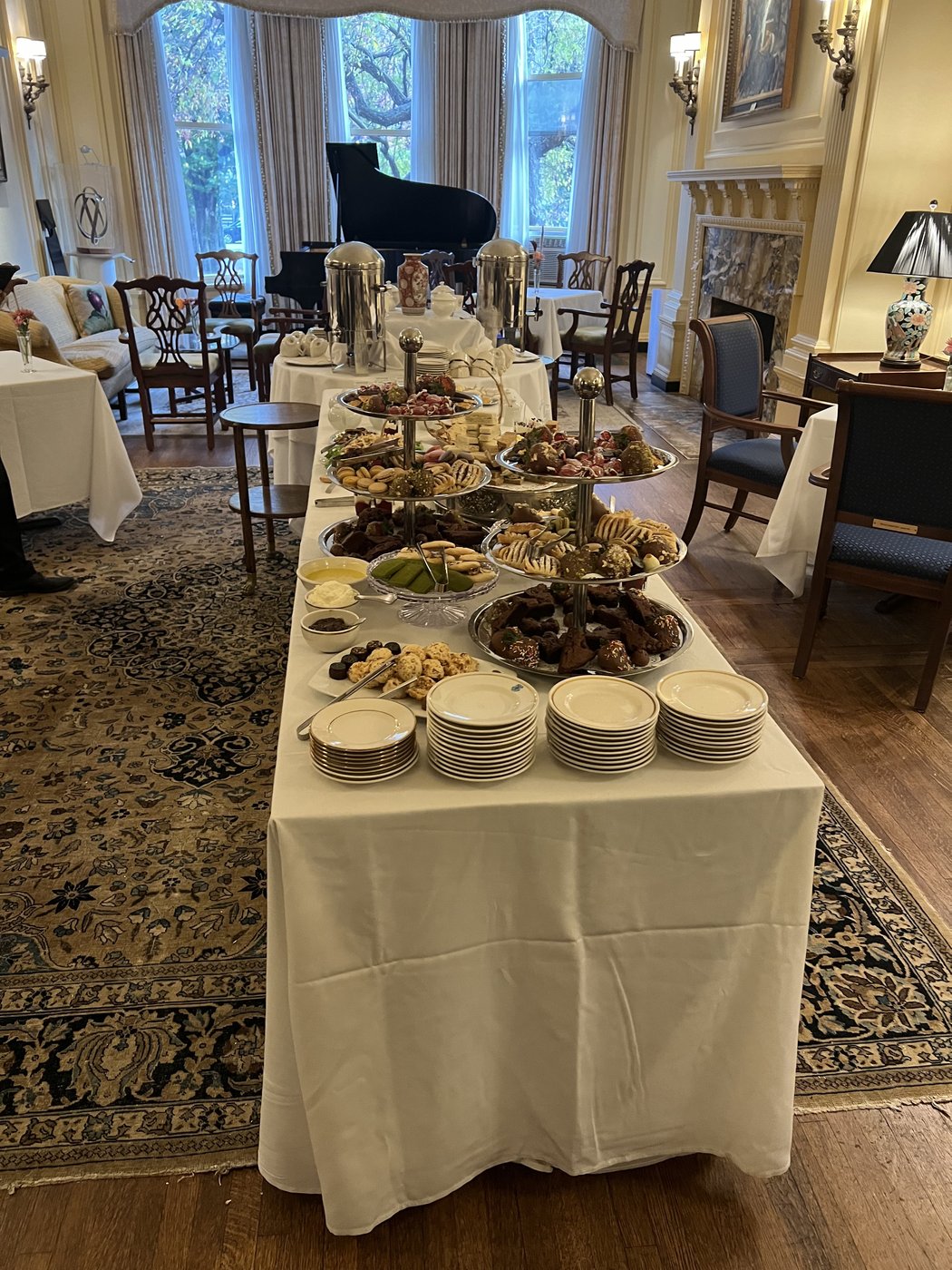 Private dining room set for service